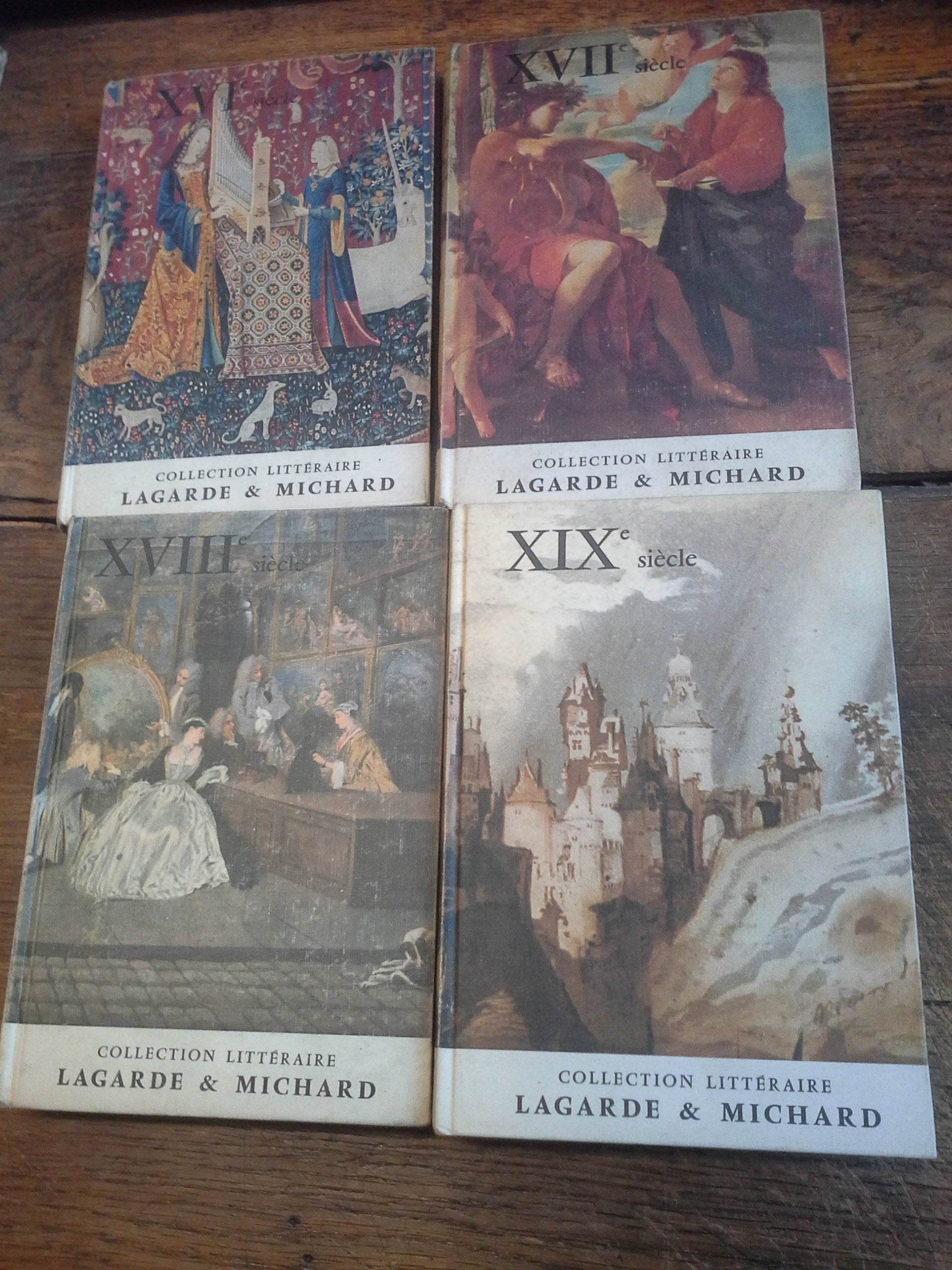 Lot de 4 livres collection littéraire Lagarde et Michard XVI - XVII - XVIII - XIXèmes siècles -