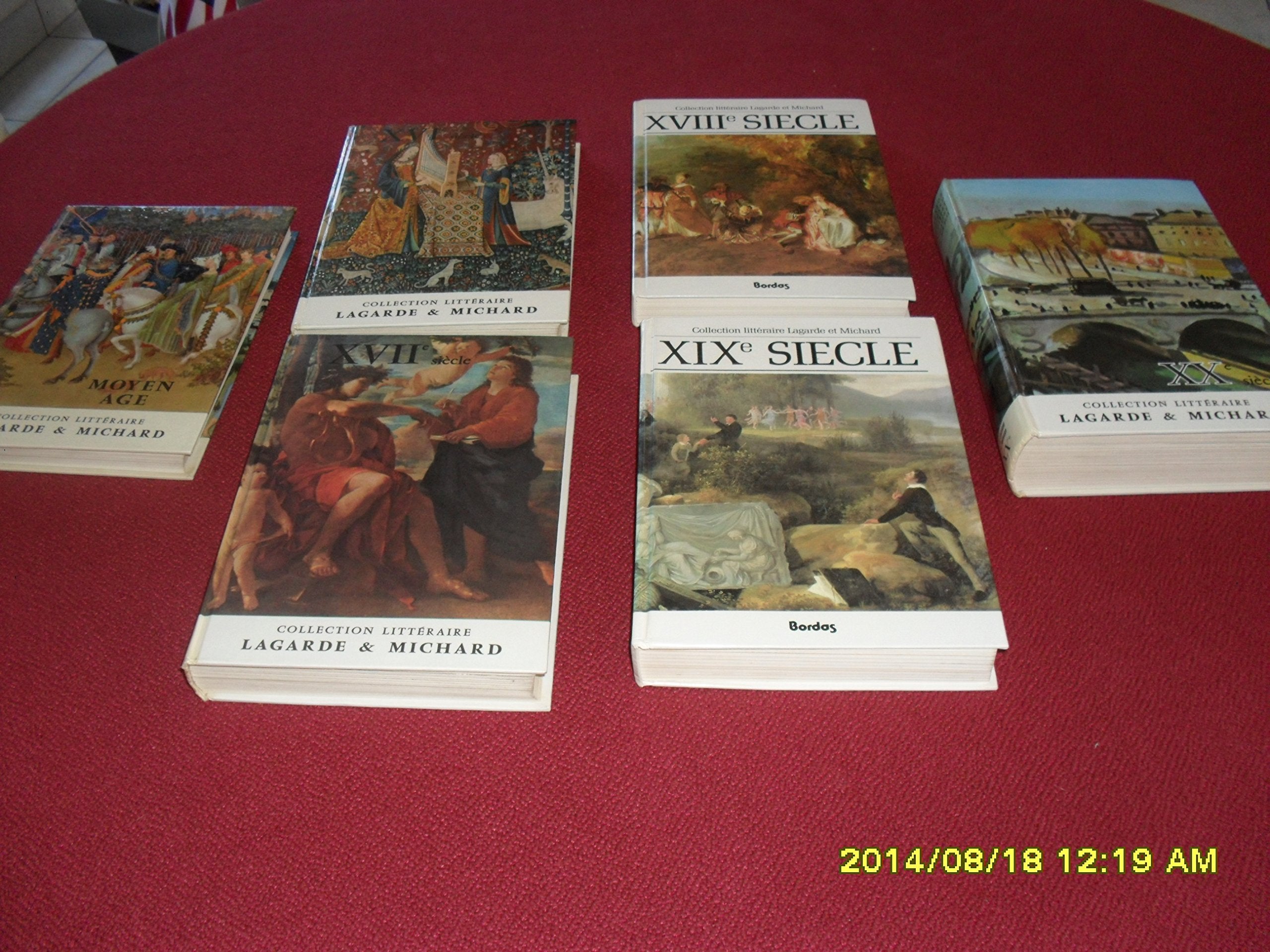 LOT DE 6 "Lagarde & Michard" : Moyen-Âge + XVIe + XVIIe + XVIIIe + XIXe + XXe.