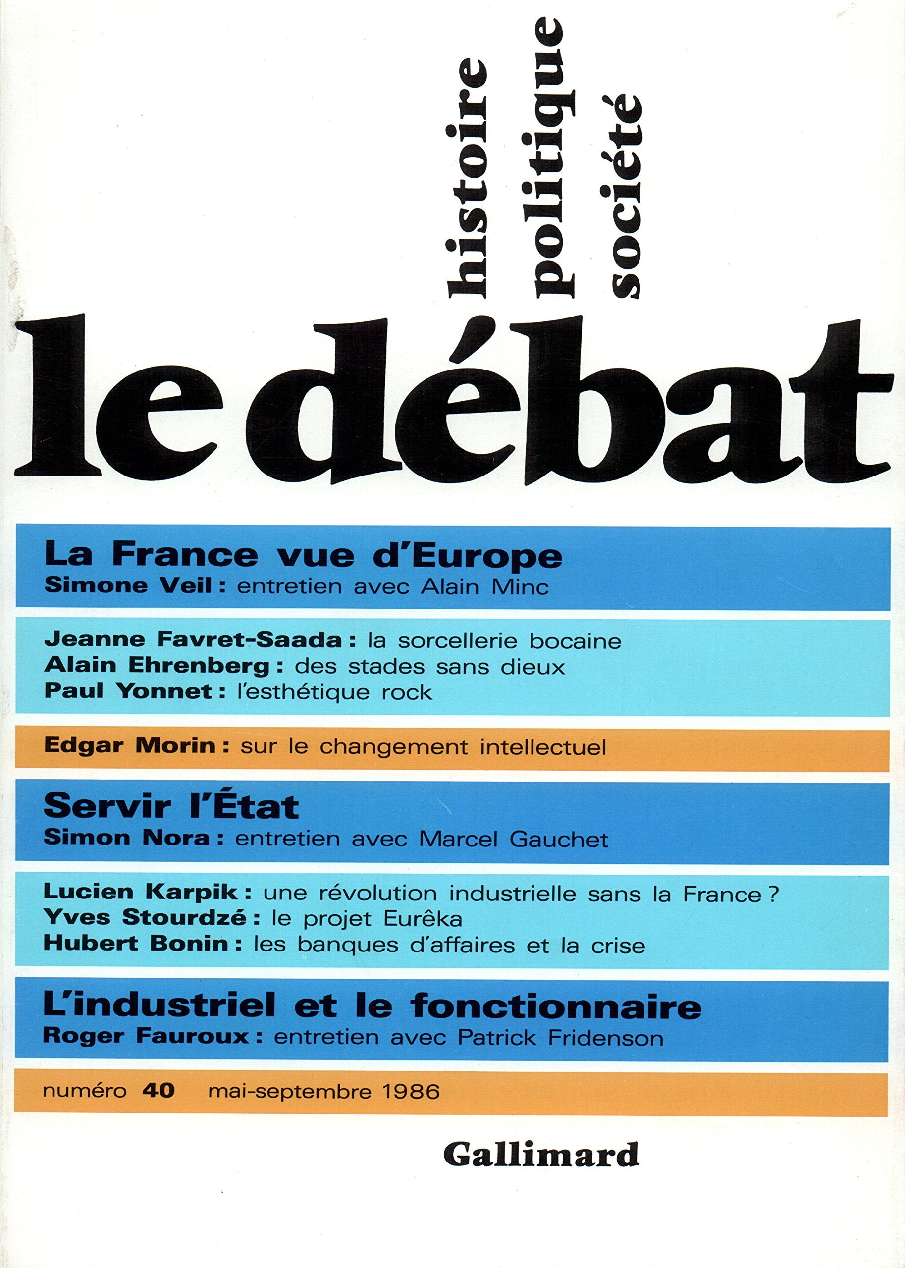 Le Débat, numéro 40, mai-septembre 1986 9782070707454