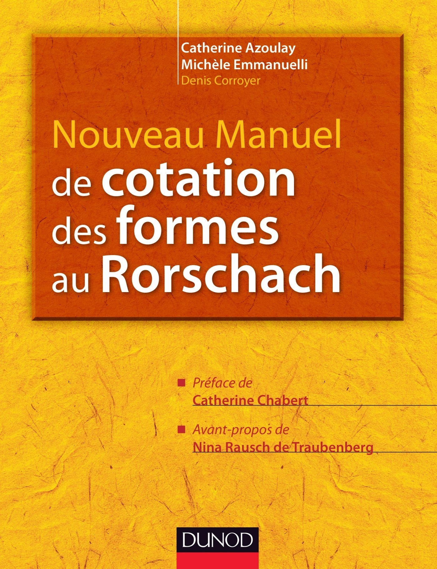 Nouveau manuel de cotation des formes au Rorschach 9782100569076