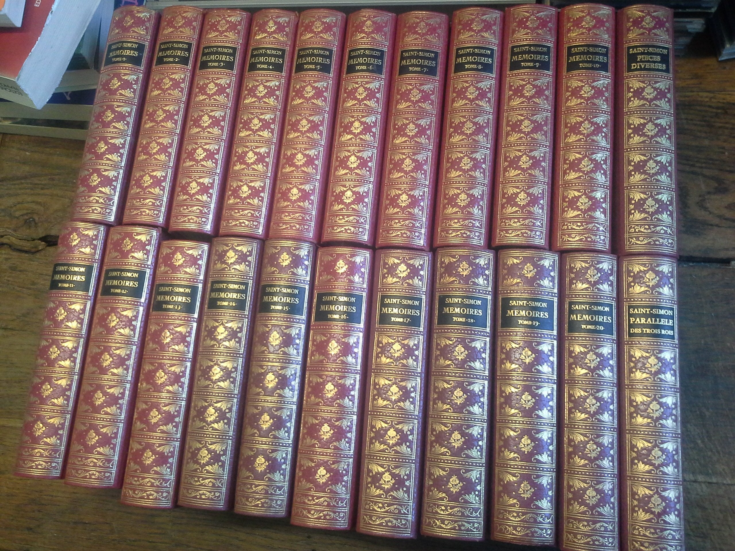 Mémoires complets et authentiques du duc de Saint Simon - Jean de Bonnot - 22 volumes - complet - 20 tomes + 2 suppléments 3665375055443