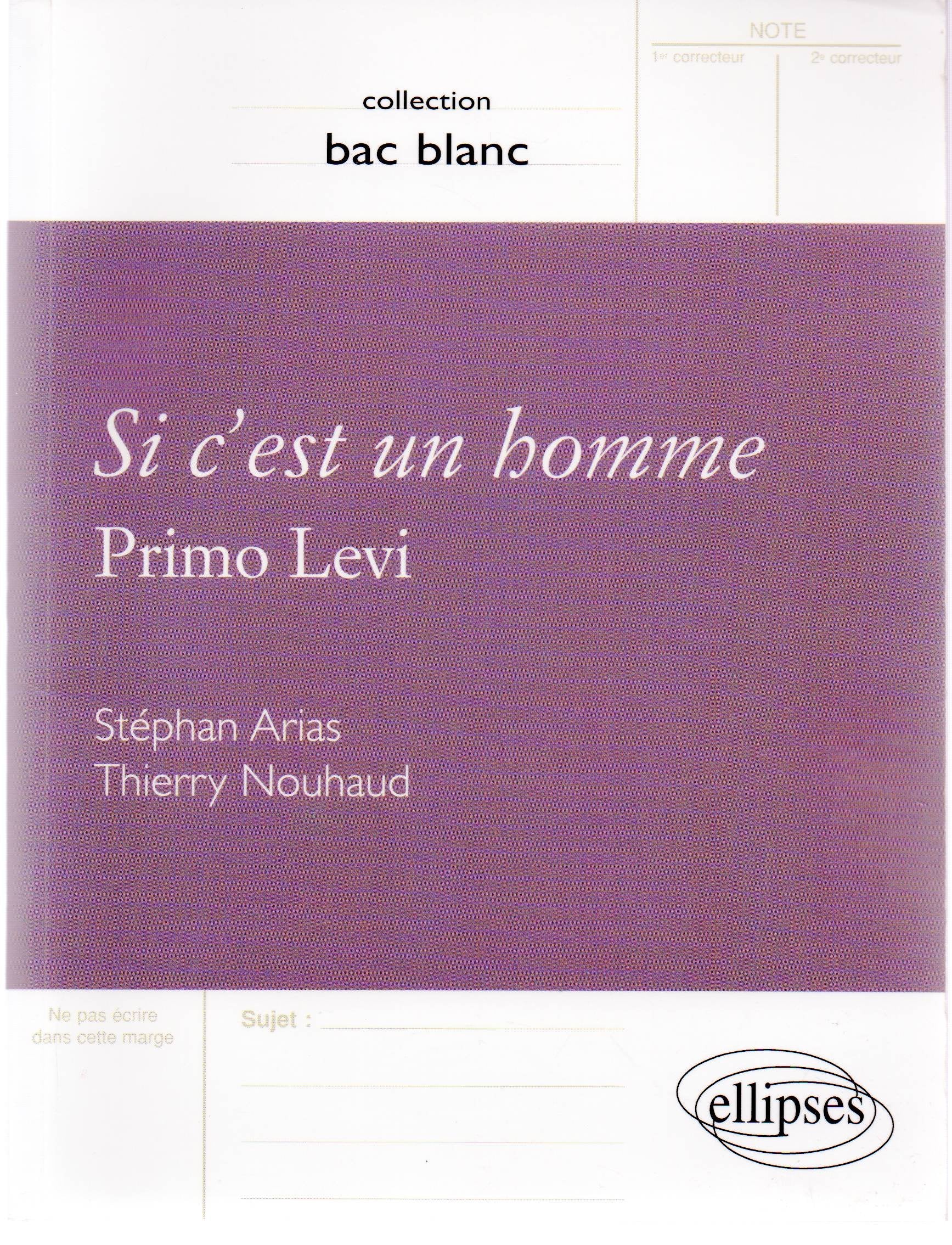 Si C'Est Un Homme, Primo Levi 9782729808303
