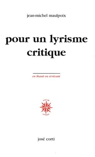 Pour un lyrisme critique 9782714309969