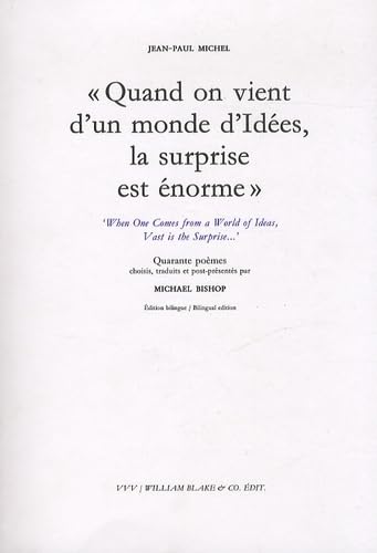 Quand on vient d'un monde d'Idées, la surprise est énorme 9782841032051