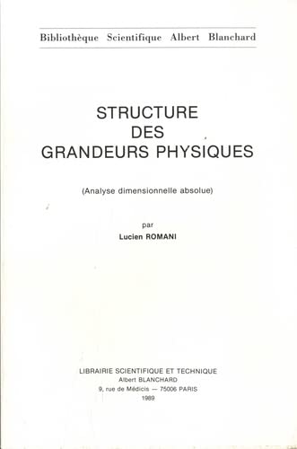 Structure des grandeurs physiques 9782853670548