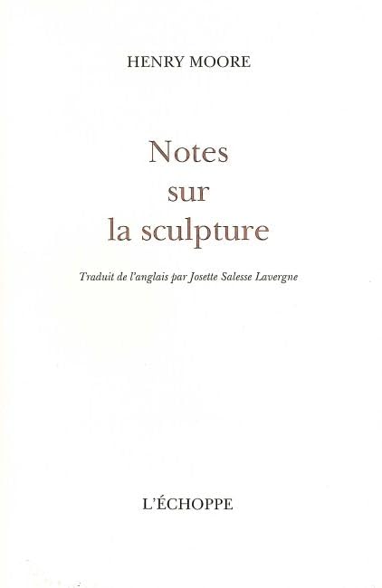 Notes sur la sculpture 9782905657725