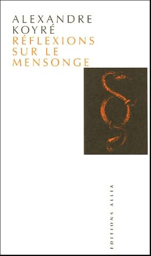 Réflexions sur le mensonge 9782911188121