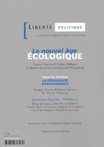 Liberté politique, numéro 20 : Le Nouvel Âge écologique 9782868398079