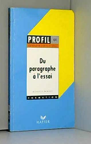 Du Paragraphe A L'Essai 9782218053887