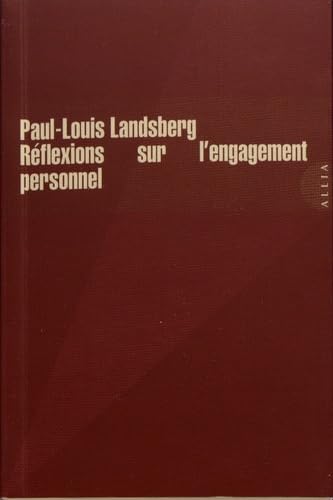 Réflexions sur l'engagement personnel 9791030408027