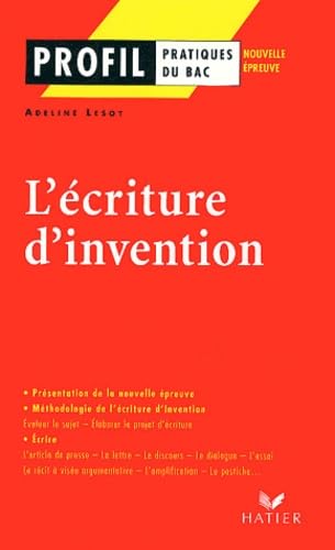 L'Ecriture d'invention 9782218740343