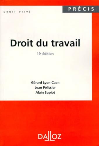 Droit Du Travail. 19eme Edition 1998 9782247027279