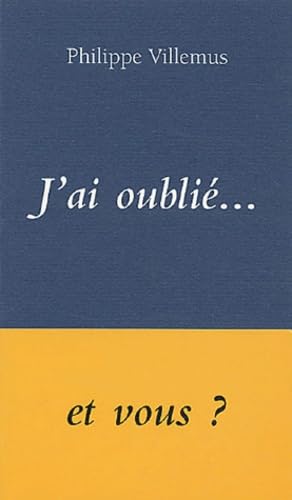 J'ai oublié... 9782220055329