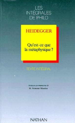 Qu'est-ce que la métaphysique ? 9782091758718