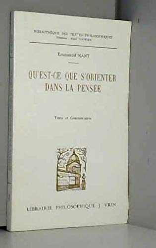 Qu'est-ce que s'orienter dans la pensée ? 9782711604326
