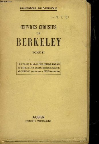 Oeuvres choisies de berkeley - tome ii 