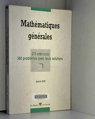 Mathématiques générales 9782804111311