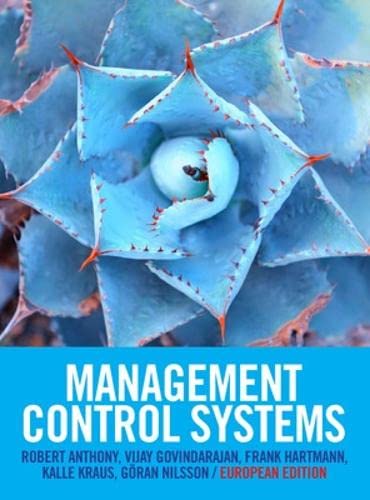 Management Control Systems: European Edition 9780077133269
