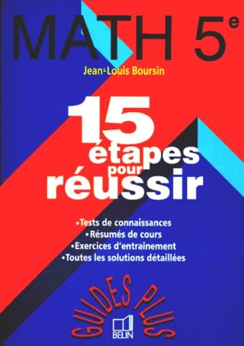 Mathématiques, 5e. 15 étapes pour réussir 9782701117010