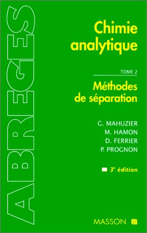 Méthodes de séparation: METHODES DE SEPARATION 9782225830686