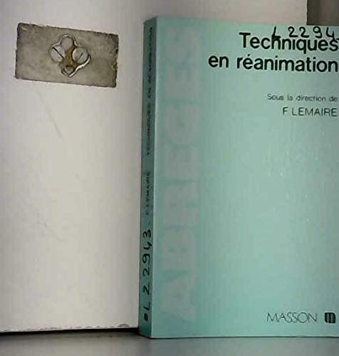 Techniques en réanimation 9782225817595