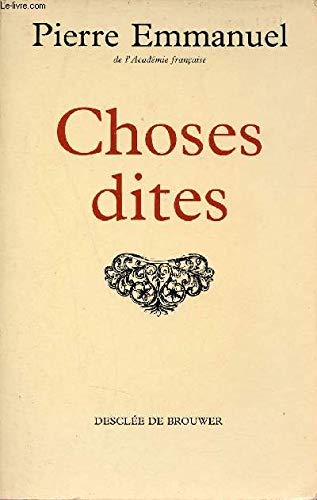 Choses dites. 3665375049404