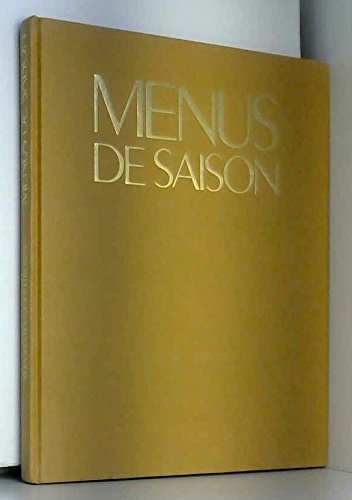 Menus de Saisons 9782905780201