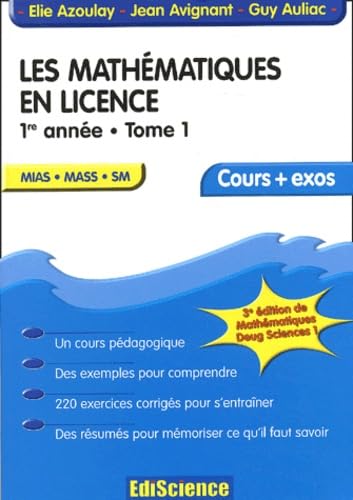 Mathématiques en licence - Cours et exercices résolus, tome 1 - 1re année 9782100067923