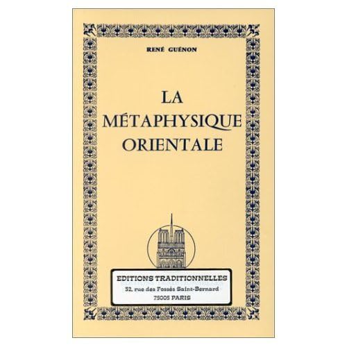 La métaphysique orientale 9782713800566