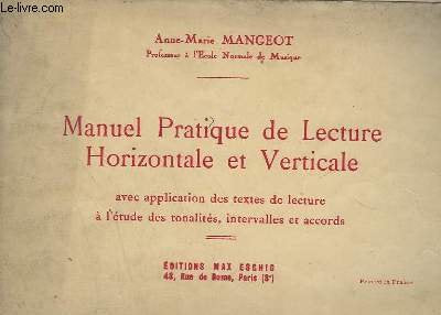 Manuel pratique de lecture horizontale et verticale 