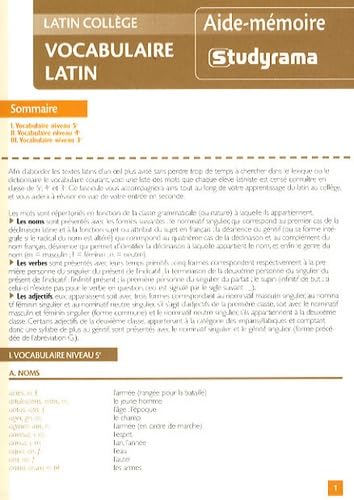Vocabulaire latin 9782759003839