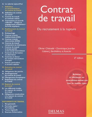 Contrat de travail: Du recrutement à la rupture 9782247061310