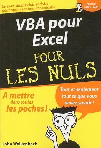 VBA pour Excel pour les nuls 9782844277251