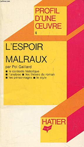 L'espoir, Malraux : Analyse critique 9782218004452