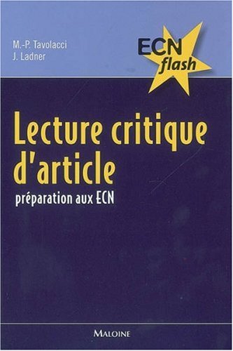 lecture critique d'articles - ecn flash: PREPARATION AUX ECN 9782224030155