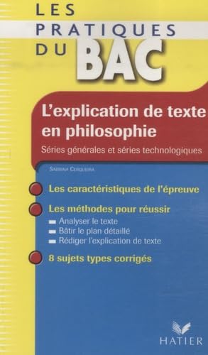 L'explication de texte en philosophie 9782218931956