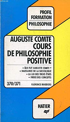 Cours de philosophie positive 9782218058141