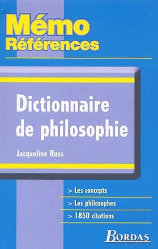 MEMO REFER. DICT.DE PHILOSOPHIE (Ancienne Edition) 9782047304730