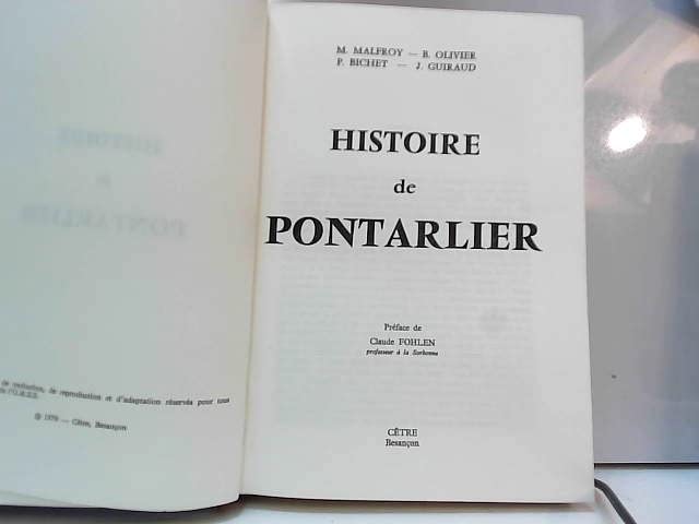 Histoire de Pontarlier 9782901040118