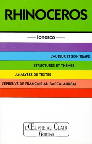 O.CL/IONESCO RHINOCEROS (Ancienne Edition) 9782040192877