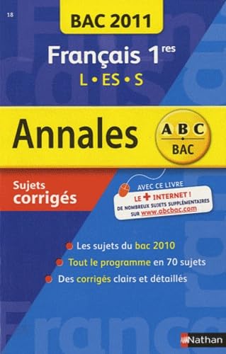 Francais 1re ES, S, L: Sujets corrigés 9782091882505