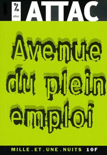 Avenue du plein emploi 9782842055219