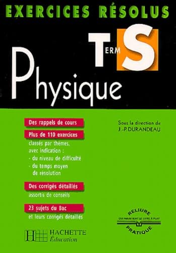 Exercices résolus : Physique, terminale S 9782011685612