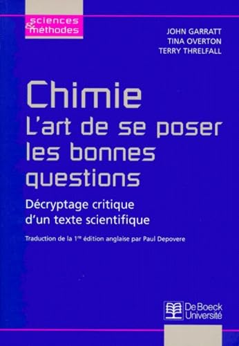 Chimie : l'art de se poser les bonnes questions 9782744501067