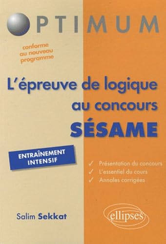 L'épreuve de logique au concours SESAME 9782729871611