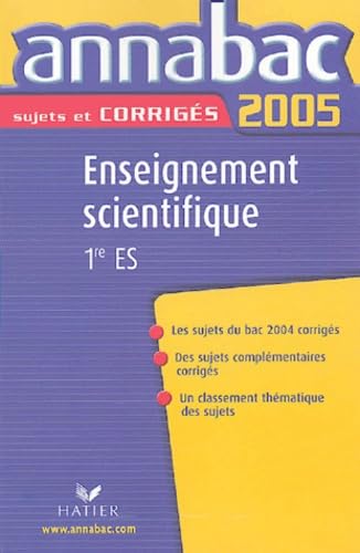 Enseignement scientifique 1e ES 9782218749025