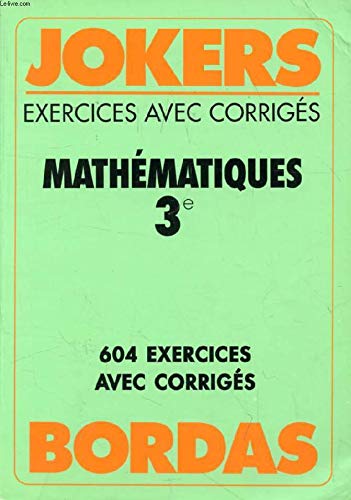 JOKE.301 MATHS 3E 89 (Ancienne Edition) 9782040183998