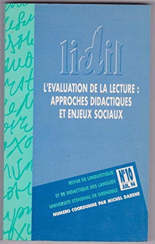 Lidil nø10 l'évaluation des lectures 9782706105876