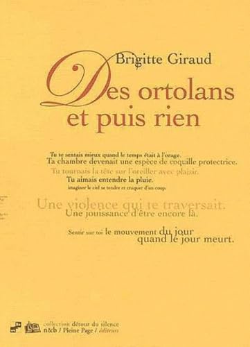 Des ortolans et puis rien 9782913406254