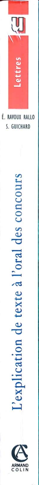 L'Explication De Texte A L'Oral Des Concours. Methode Et Exercices Corriges, 2eme Edition 9782200218751